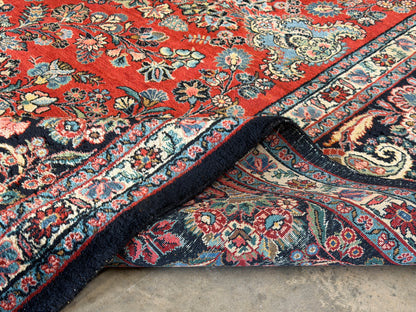 10’1”x12’4” Antique Hand-Knotted Persian Ghazvin Area Rug