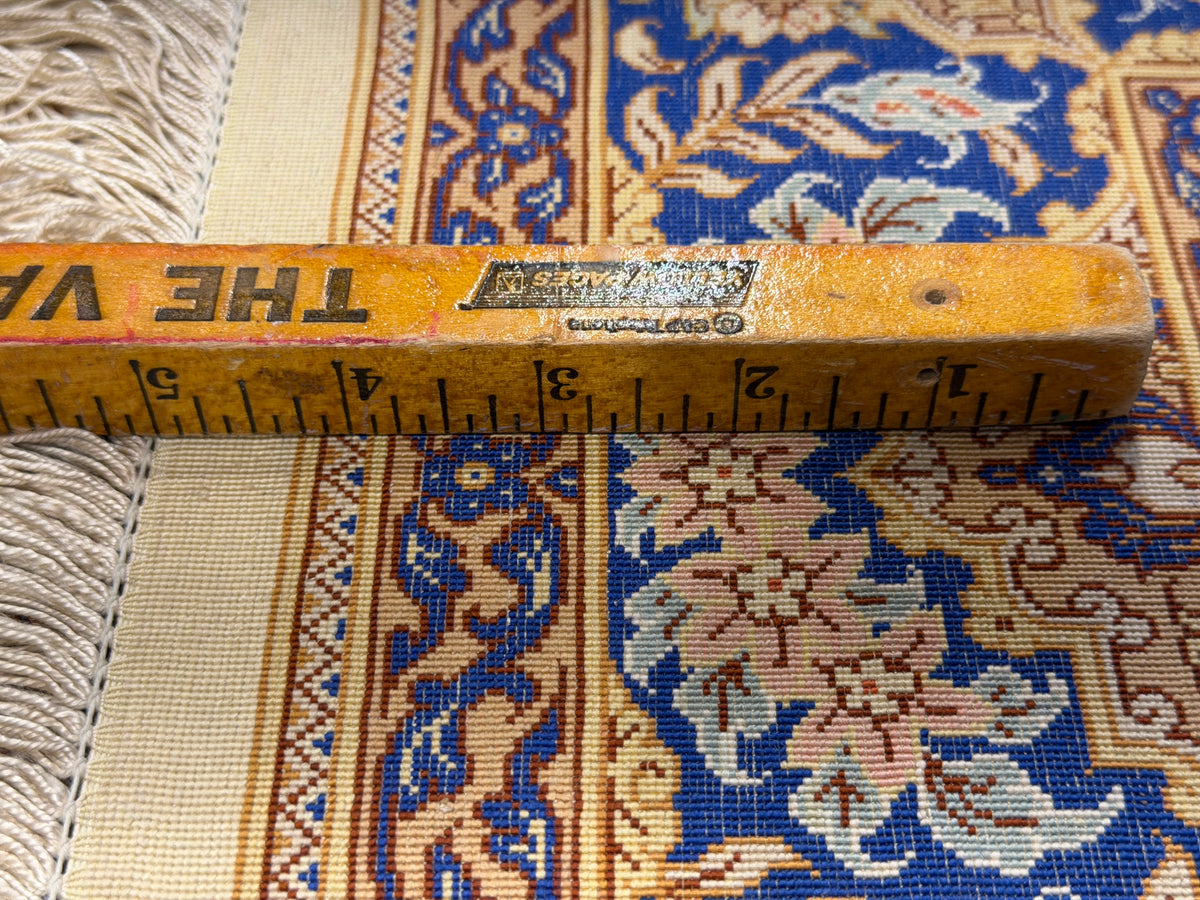 Hand-Knotted Silk Persian Qum Rug - Signed Rezaei - 3’4”x4’10”