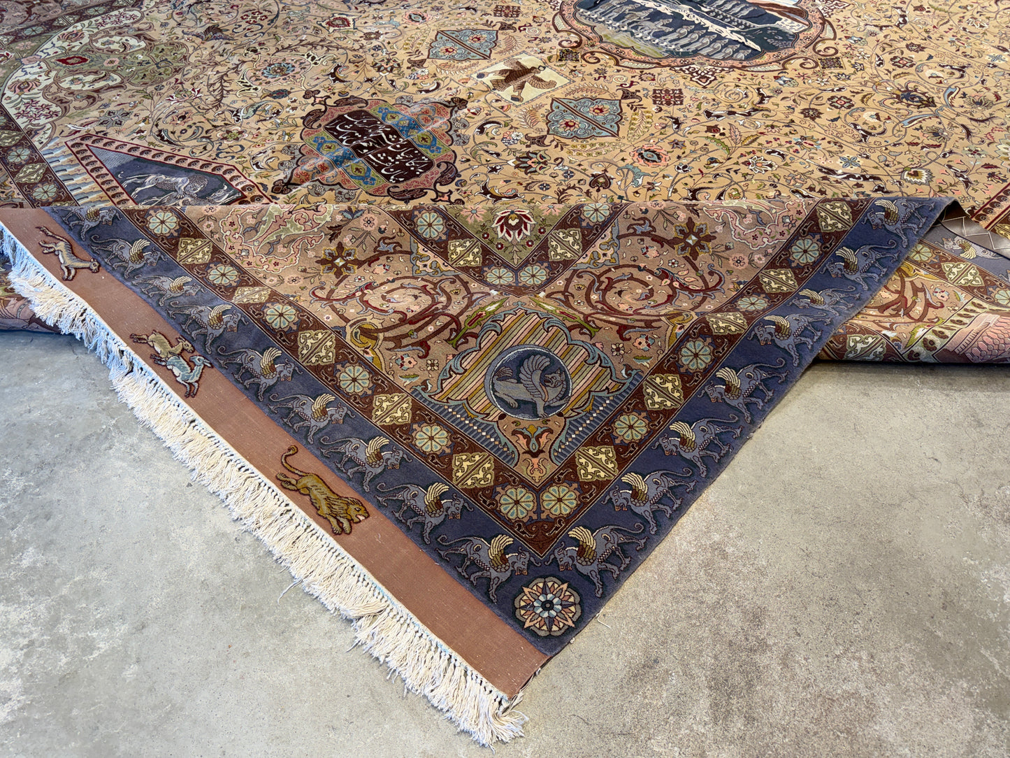 11’3”x16’3” Hand-Knotted 70 Raj Signed Persian Tabriz Rug