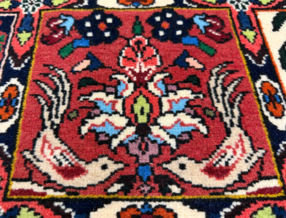 3’5”x5’2” Hand-Knotted Wool Bakhtiari Persian Rug 3x5 Red Handmade Carpet