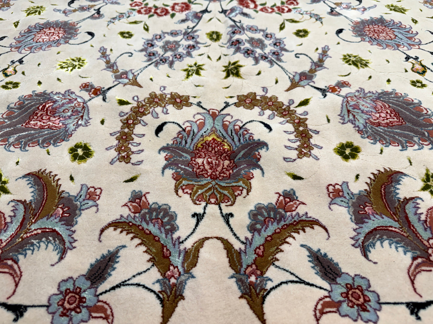 13’x19’10” Very Fine Hand-Knotted 80 Raj Persian Tabriz Rug - Signed