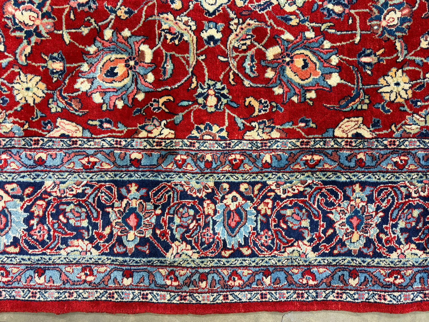 8’4”x12’8” Hand-Knotted Wool Sarouk Persian Rug 8x12 Red Handmade Carpet