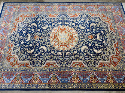Hand-Knotted Silk Persian Qum Rug - Signed Ahmadi - 4’6”x6’7”