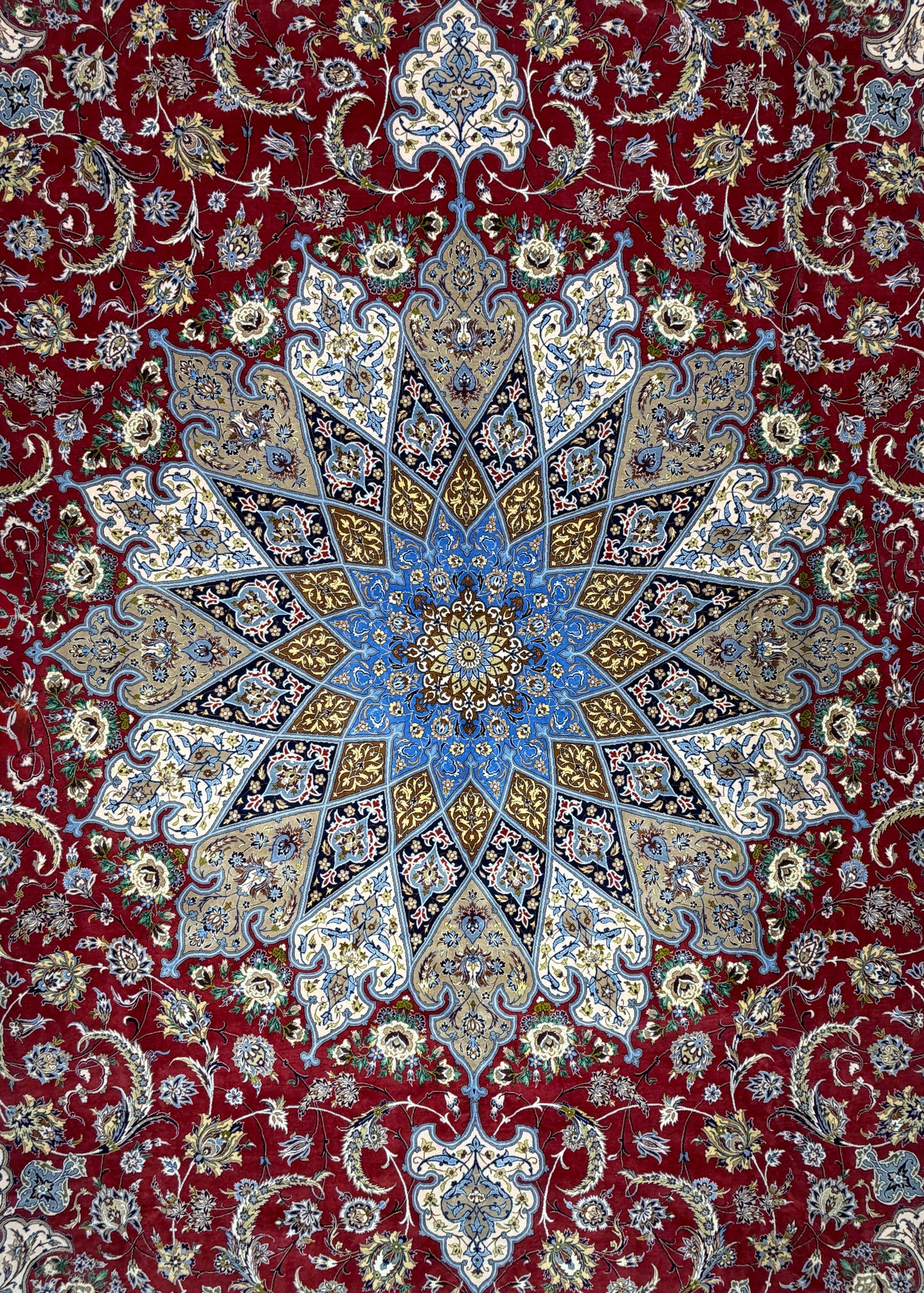 13’x16’10” Hand-Knotted Persian Isfahan Signed Asachi Area Rug
