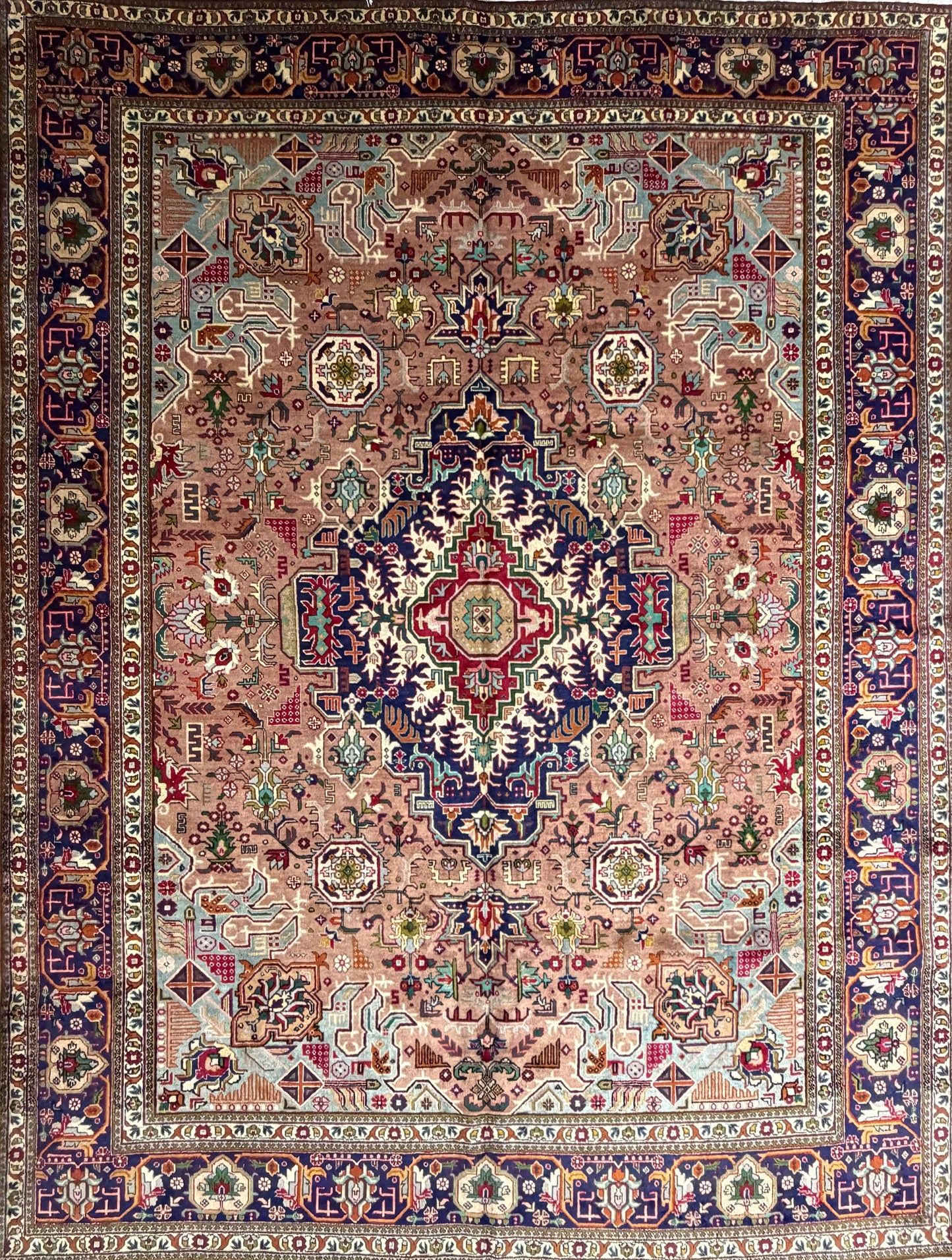 9’8”x13’ Hand-Knotted Persian Tabriz Area Rug