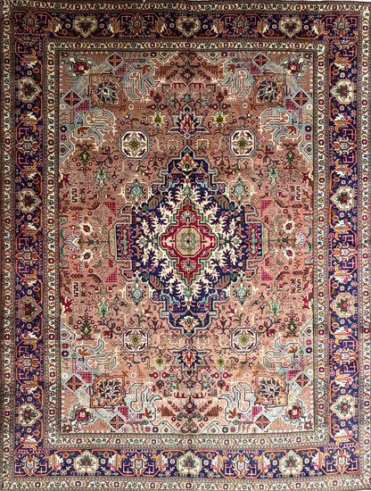 9’8”x13’ Hand-Knotted Persian Tabriz Area Rug