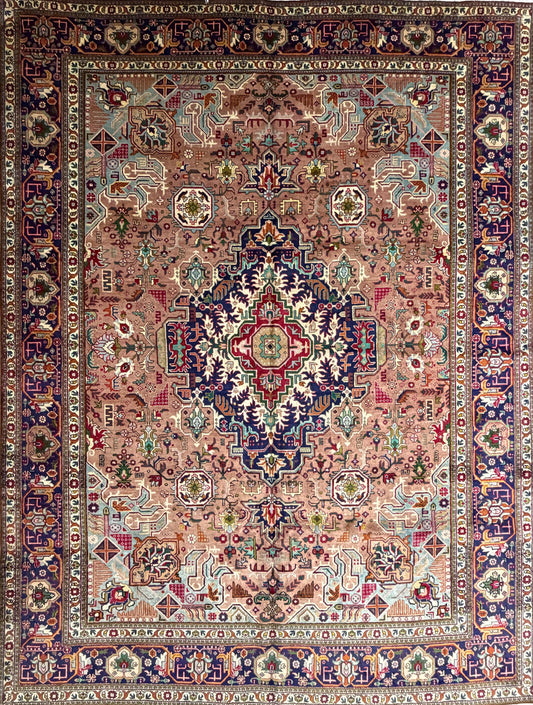 9’8”x13’ Hand-Knotted Persian Tabriz Area Rug