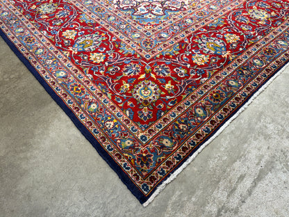 Hand-Knotted Persian Kashan Rug - 9’7”x13’3”