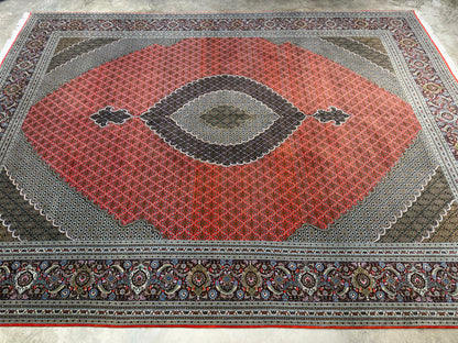 Hand-Knotted Persian Tabriz Mahi Rug - 10’x13’