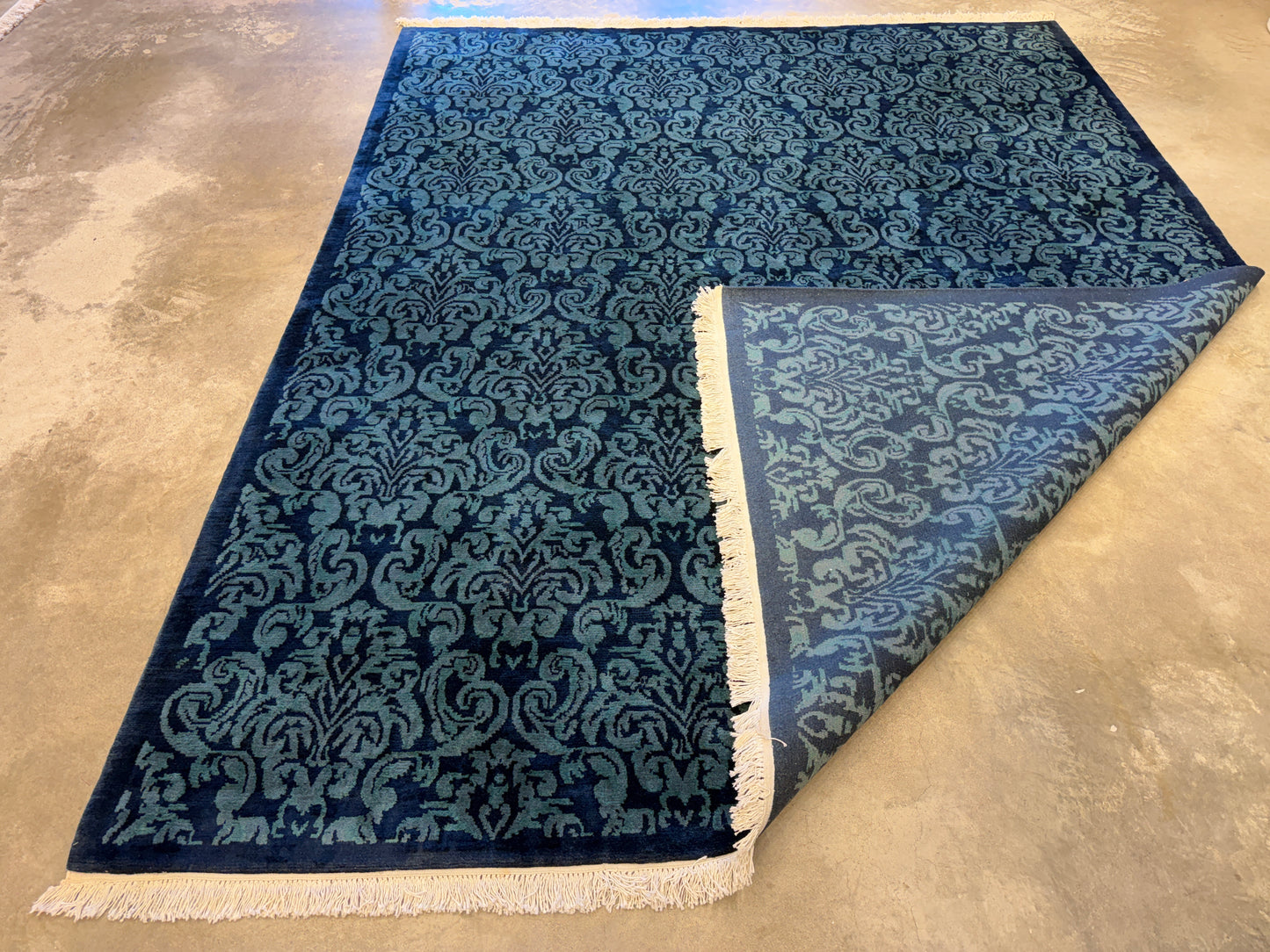 7’11”x9’9” Hand-Knotted Wool Contemporary Area Rug
