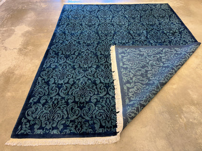 7’11”x9’9” Hand-Knotted Wool Contemporary Area Rug