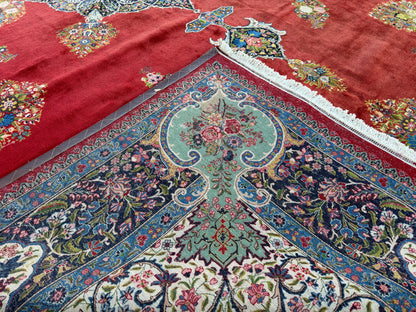 12’10x18’6” Hand-Knotted Persian Tabriz Rug - Signed Torabi
