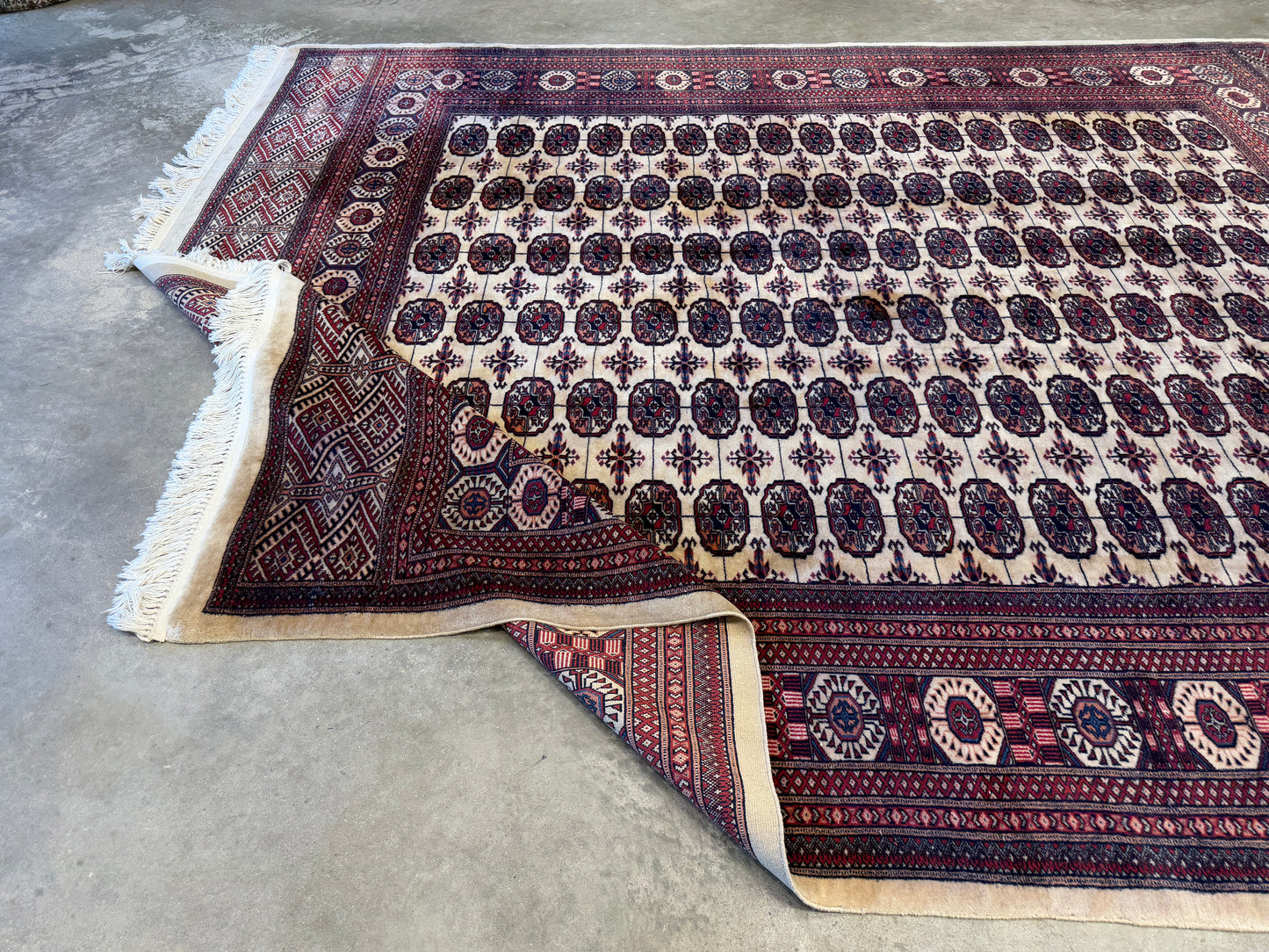 8’2”x10’2” Hand-Knotted Wool Bokhara Area Rug