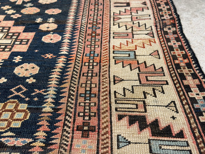 Antique Hand-Knotted Russian Kazak Rug - 4'9"x10'2"