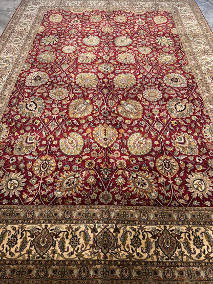 8’9”x12’3” Hand-Knotted Very Fine Wool Agra Area Rug 50 Raj