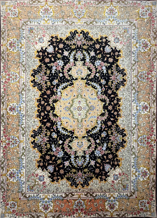 Hand-Knotted Persian Tabriz 60 Raj Rug - 5'1"x7'1"