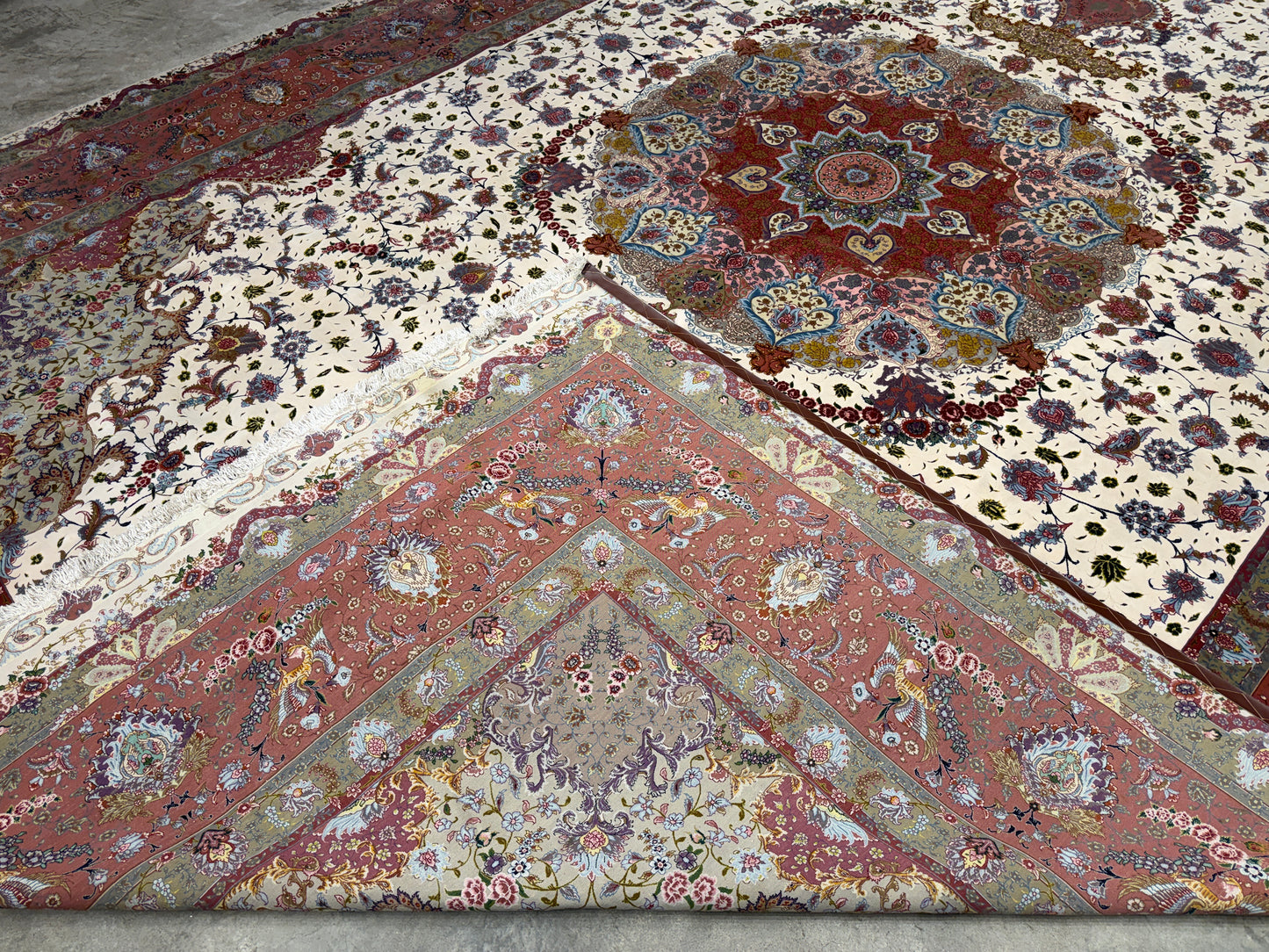 13’x19’10” Very Fine Hand-Knotted 80 Raj Persian Tabriz Rug - Signed