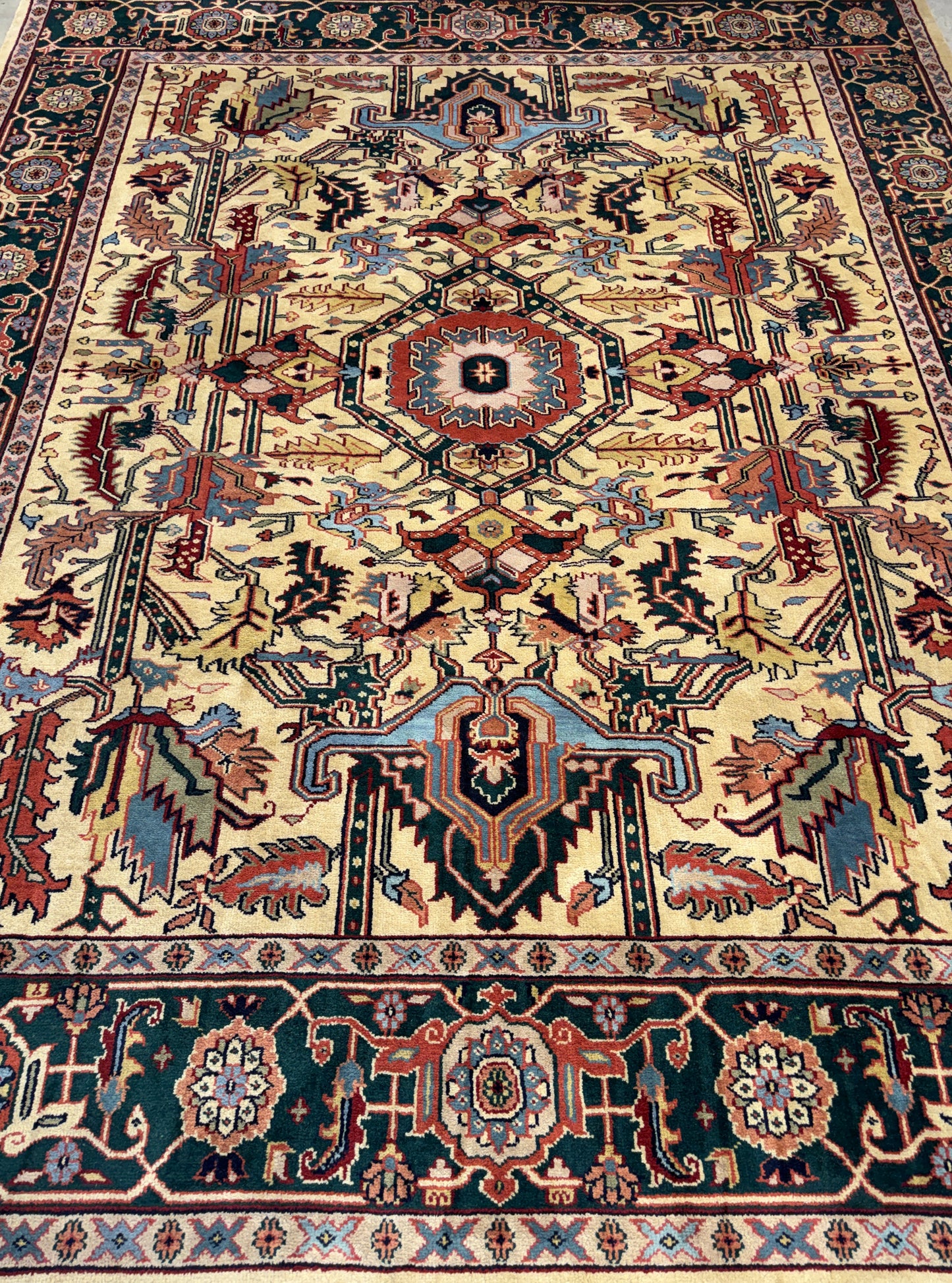 8’x9’11” Hand-Knotted Wool IndoHeriz Area Rug