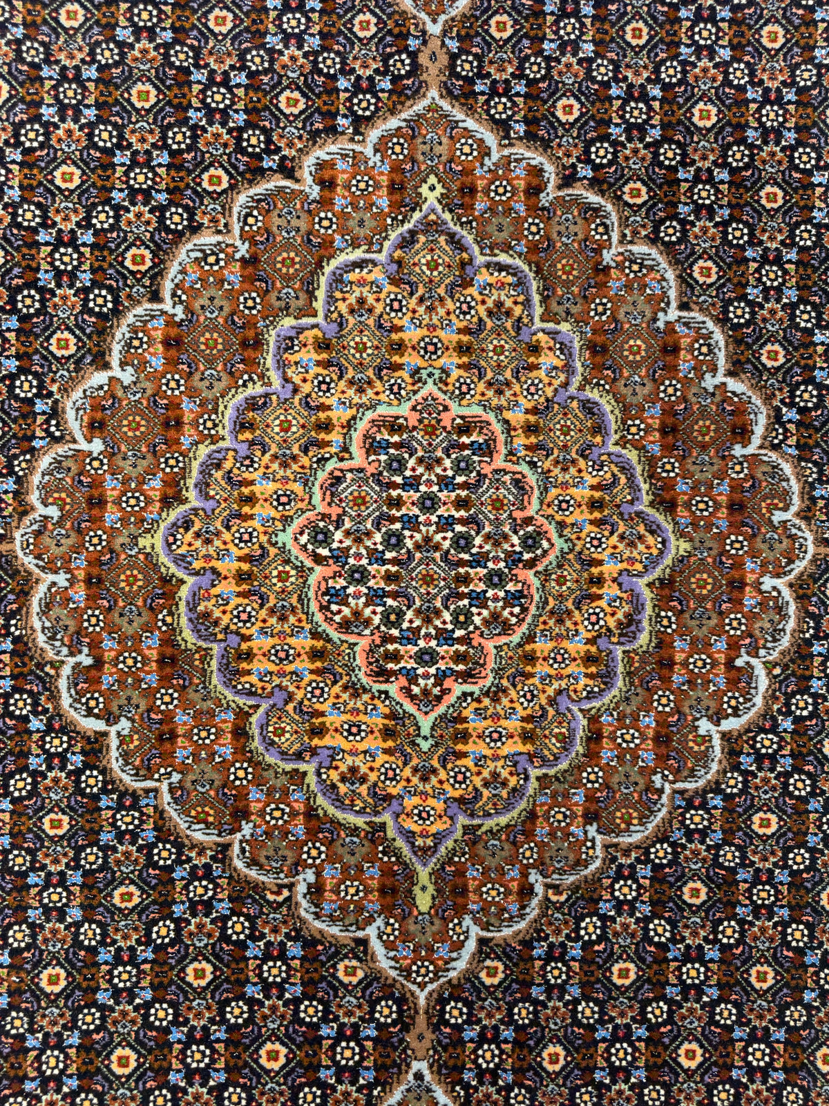 Hand-Knotted Persian Tabriz Mahi Rug - 4’8”x6’8”
