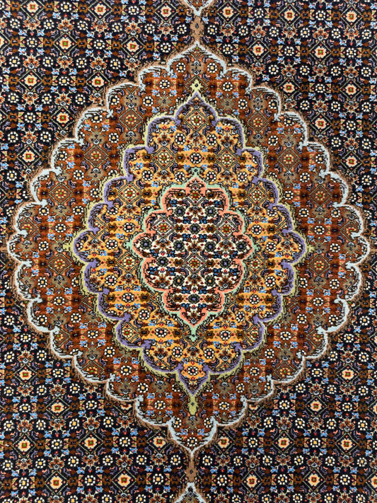 Hand-Knotted Persian Tabriz Mahi Rug - 4’8”x6’8”