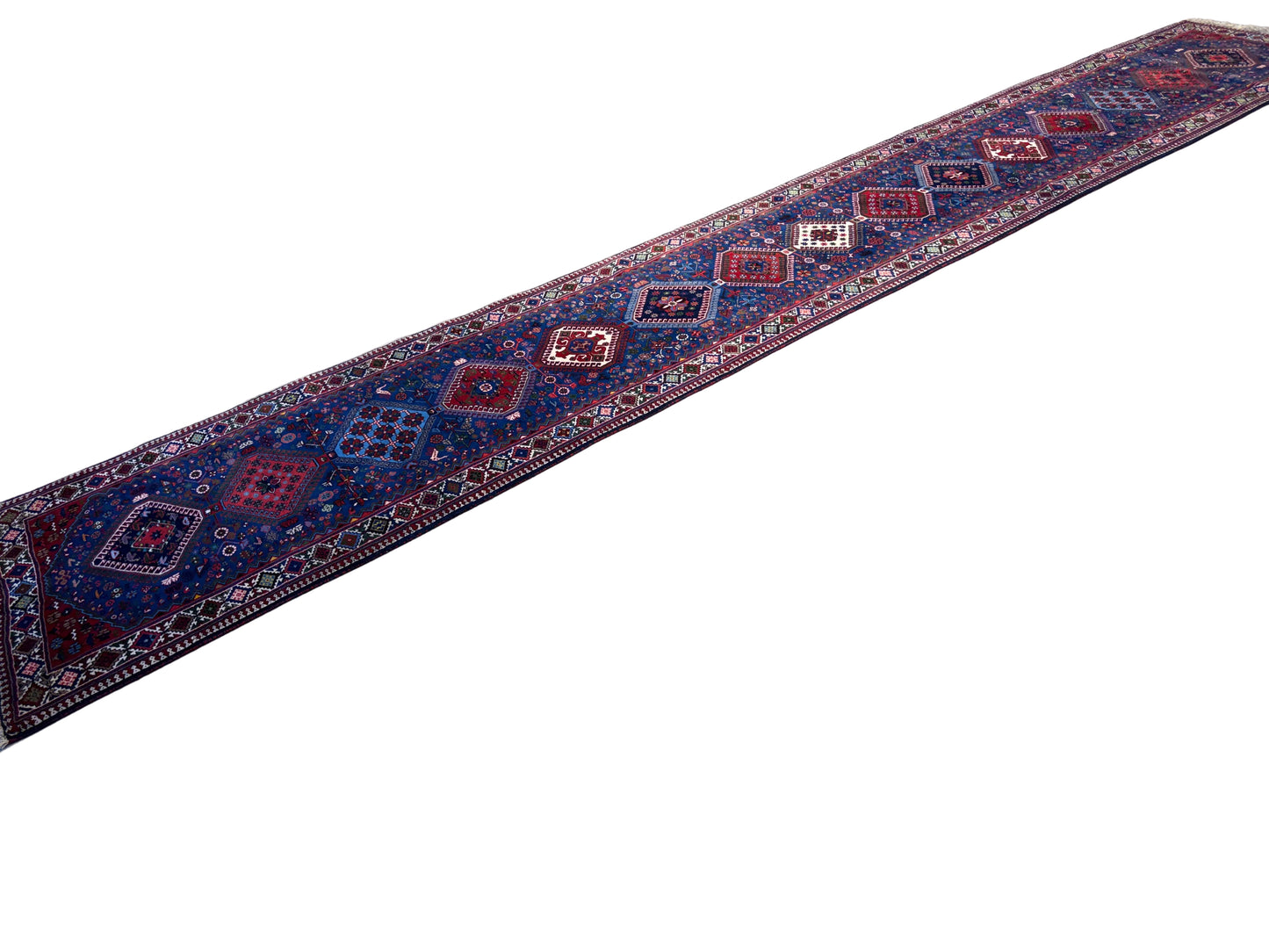 Hand-Knotted Yalameh Persian Runner - 2’11”x18’4”