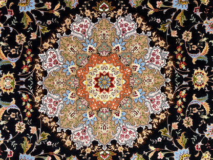 Hand-Knotted 60 Raj Persian Tabriz Rug - 6'9"x10'5"