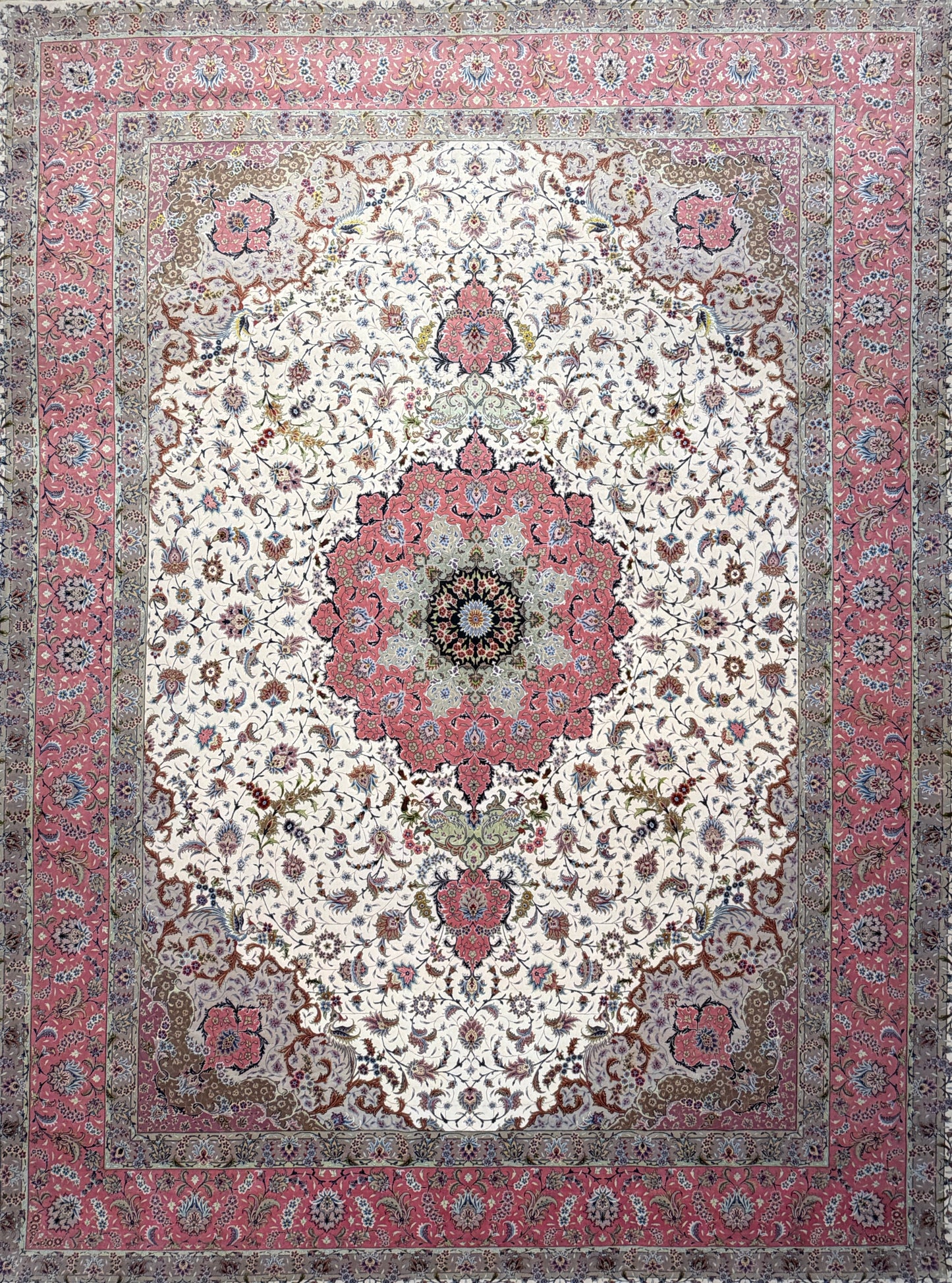 Hand-Knotted 80 Raj Persian Tabriz Rug - Signed Ghadimi - 9’9”x12’11”