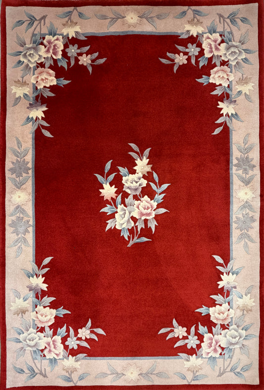 Hand-Knotted Art-Deco Rug - 4'x6'2"