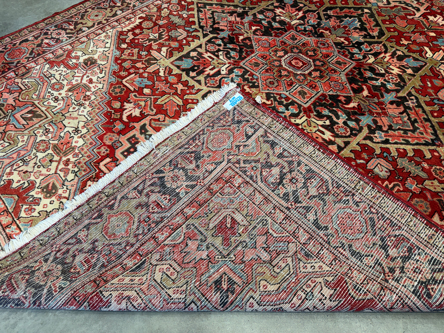 8’3”x11” Hand-Knotted Persian Heriz Wool Area Rug