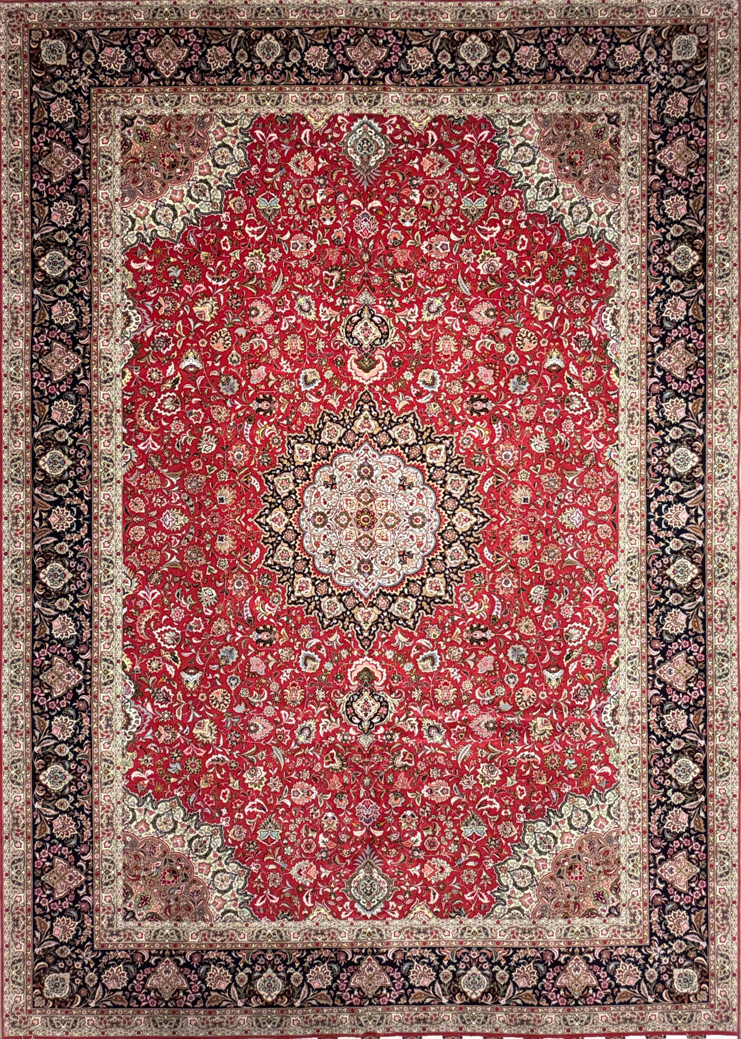 11’6”x16’3” Hand-Knotted Very Fine Wool Persian Tabriz Area Rug 60 Raj