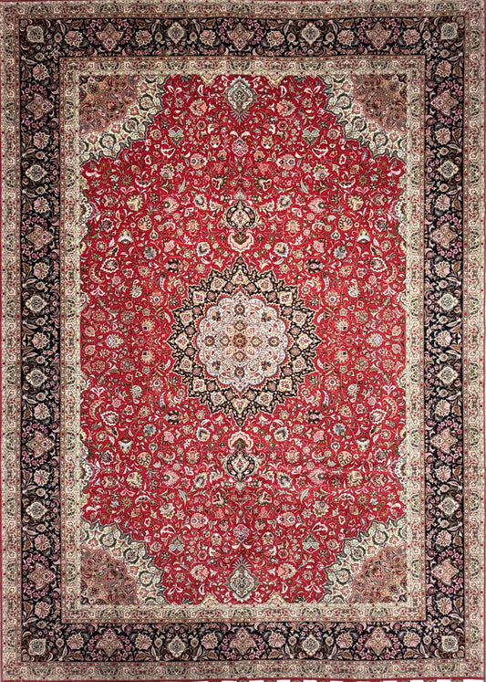 11’6”x16’3” Hand-Knotted Very Fine Wool Persian Tabriz Area Rug 60 Raj