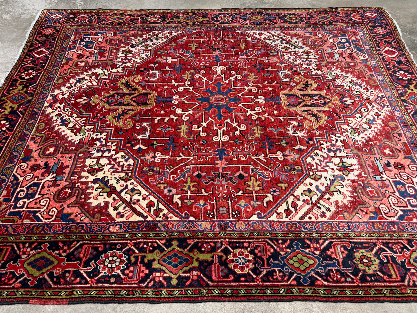 Hand-Knotted Persian Heriz Rug - 7’9”x9’6”