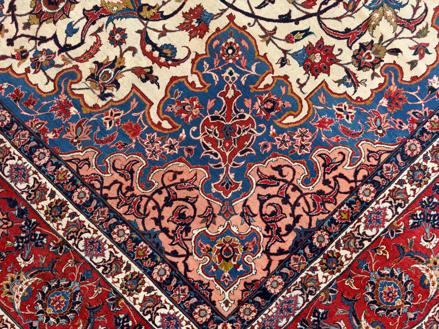 Antique Hand-Knotted Persian Isfahan Rug - 11’2”x18’
