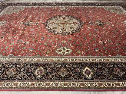 13’3”x20’2” Hand-Knotted 55 Raj Persian Tabriz Rug