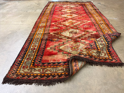 5’7”x10’7” Antique Hand-Knotted Wool Russian Kazak Oriental Rug 5x10 Handmade Carpet
