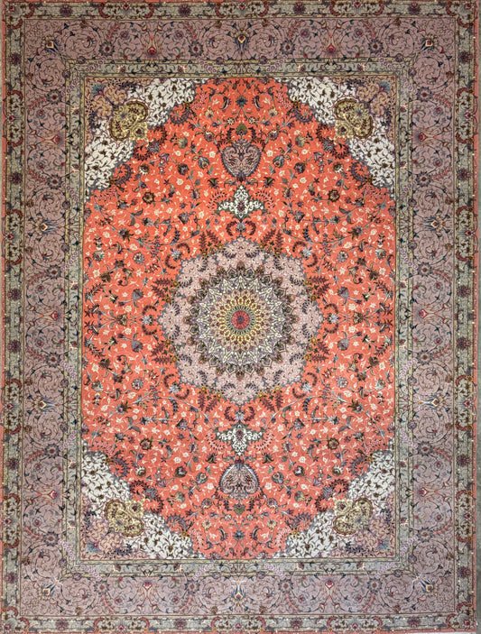 9’11”x13’4” Hand-Knotted 60 Raj Persian Tabriz Rug