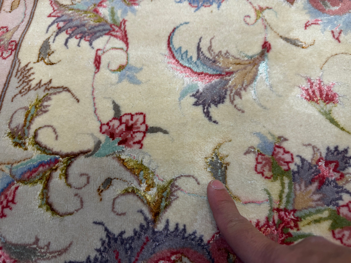 Hand-Knotted Persian Tabriz 60 Raj Rug - 4'11"x7'4"