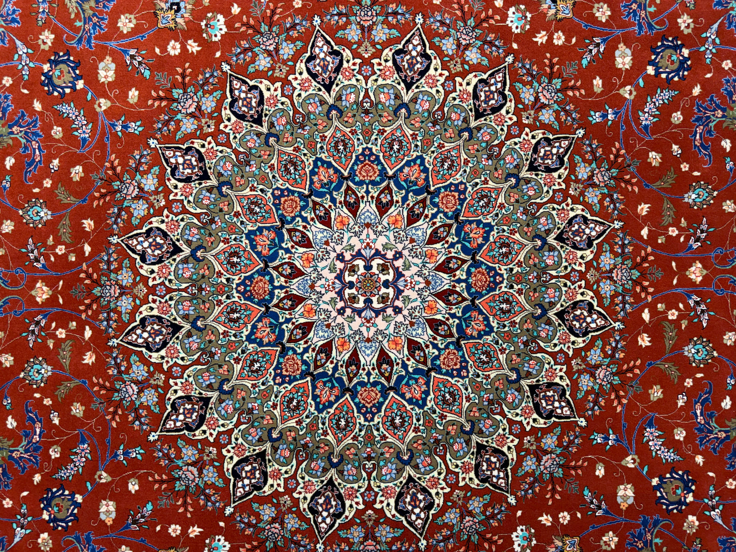 9’8”x13’3” Very Fine Hand-Knotted Persian Tabriz 80 Raj Signed Emad Fakher Area Rug