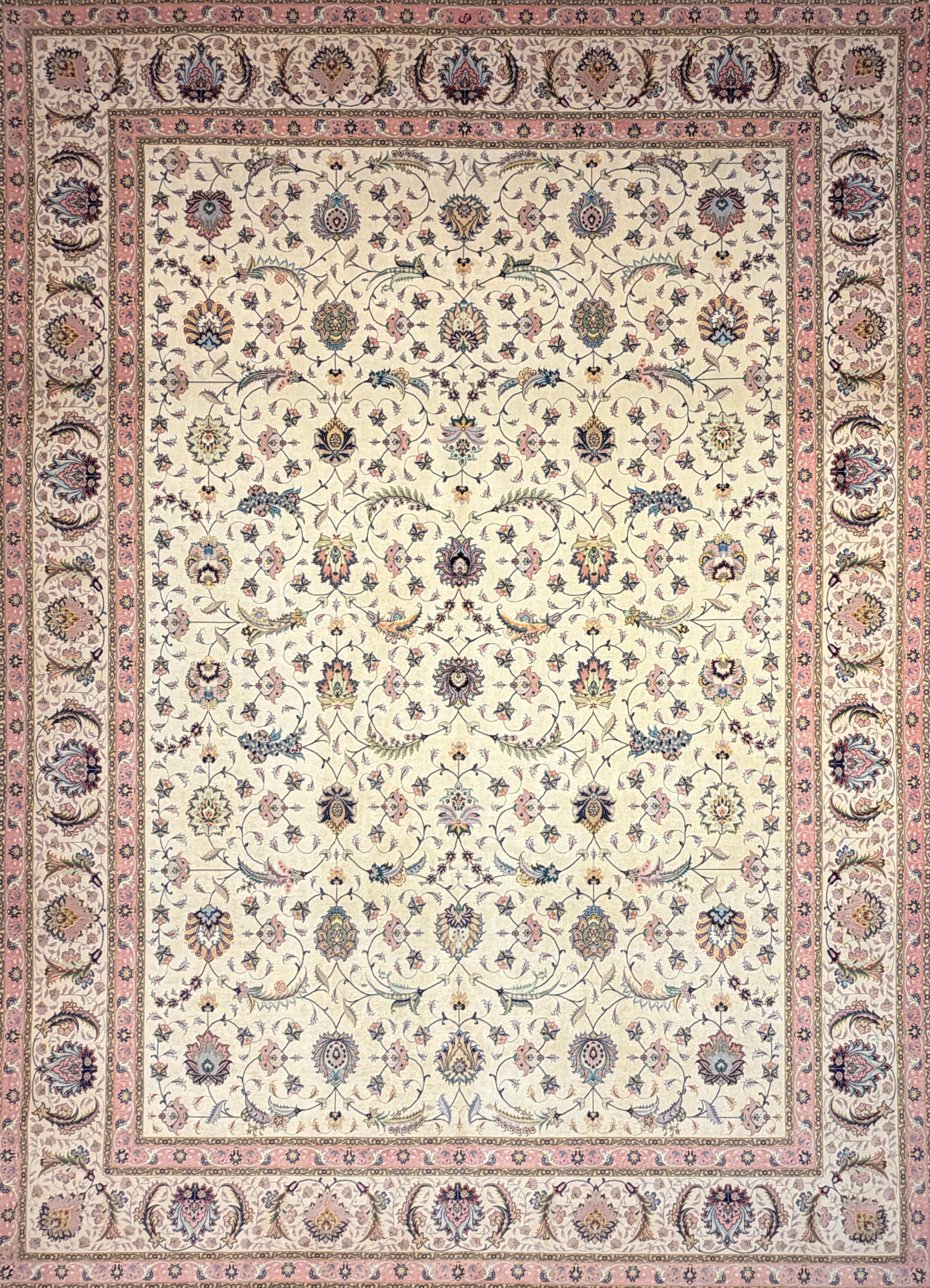 9’9”x13’4” Very Fine Hand-Knotted Persian Tabriz 80 Raj Signed Area Rug