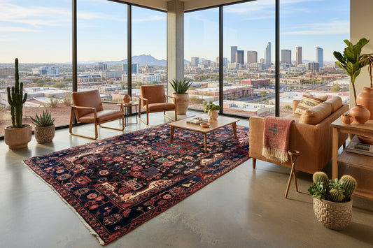 5’6”x8’6” Vintage Hand-Knotted Wool Nahavand Persian Rug 5x8 Handmade Tribal Carpet