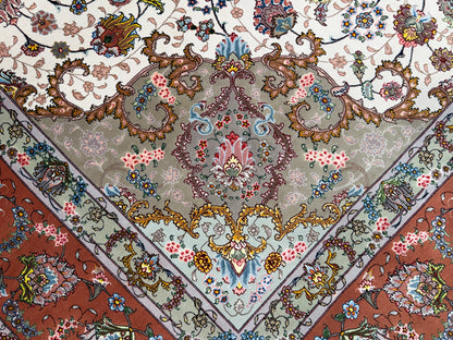 Hand-Knotted 60 Raj Persian Tabriz Rug - 9’10”x13’7”