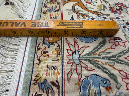 Hand-Knotted Pictorial Persian Isfahan Rug - 3’5”x5’3”