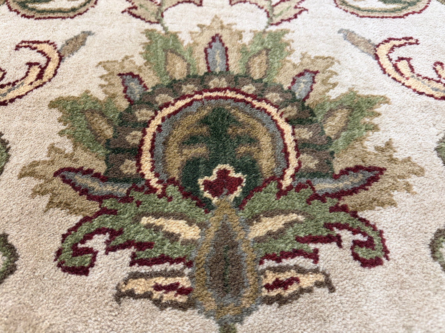 10’2” Diameter Hand-Knotted Wool Indian Round Oriental Rug - 10x10 Handmade Carpet