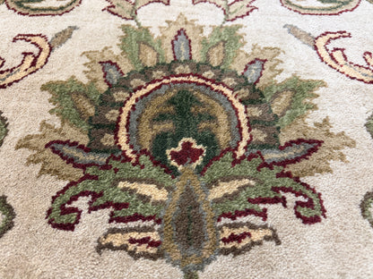 10’2” Diameter Hand-Knotted Wool Indian Round Oriental Rug - 10x10 Handmade Carpet