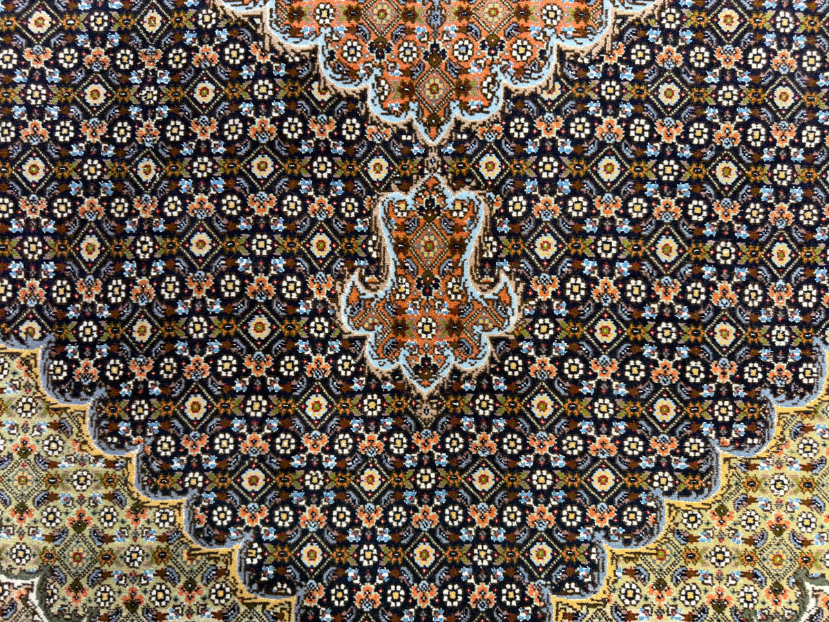 Hand-Knotted Persian Tabriz Mahi Rug - 5'x6'9"