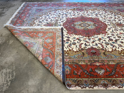 10’x12’9” Fine Hand-Knotted Persian Tabriz Area Rug