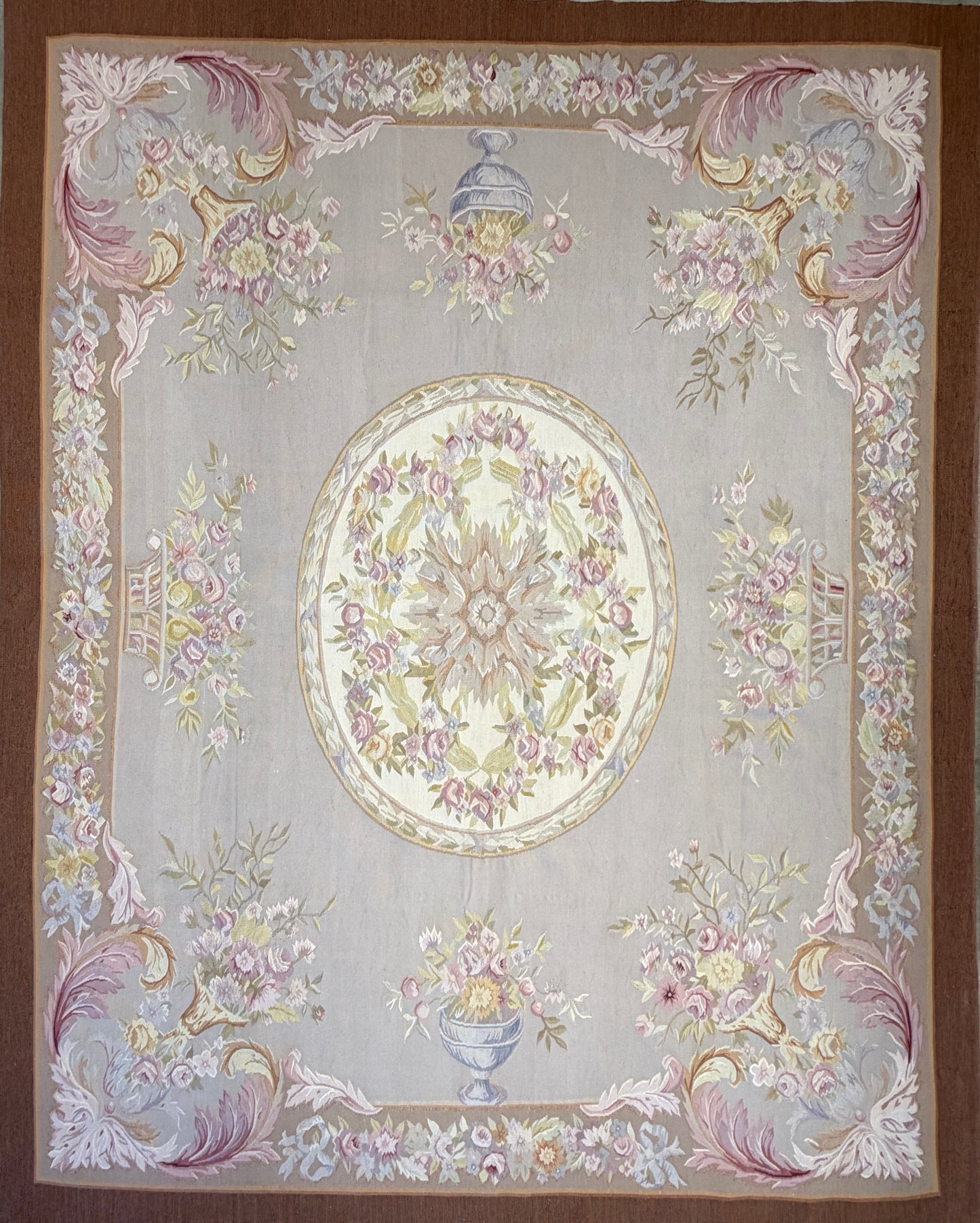 Antique Flatweave Aubusson Rug - 8’x10’
