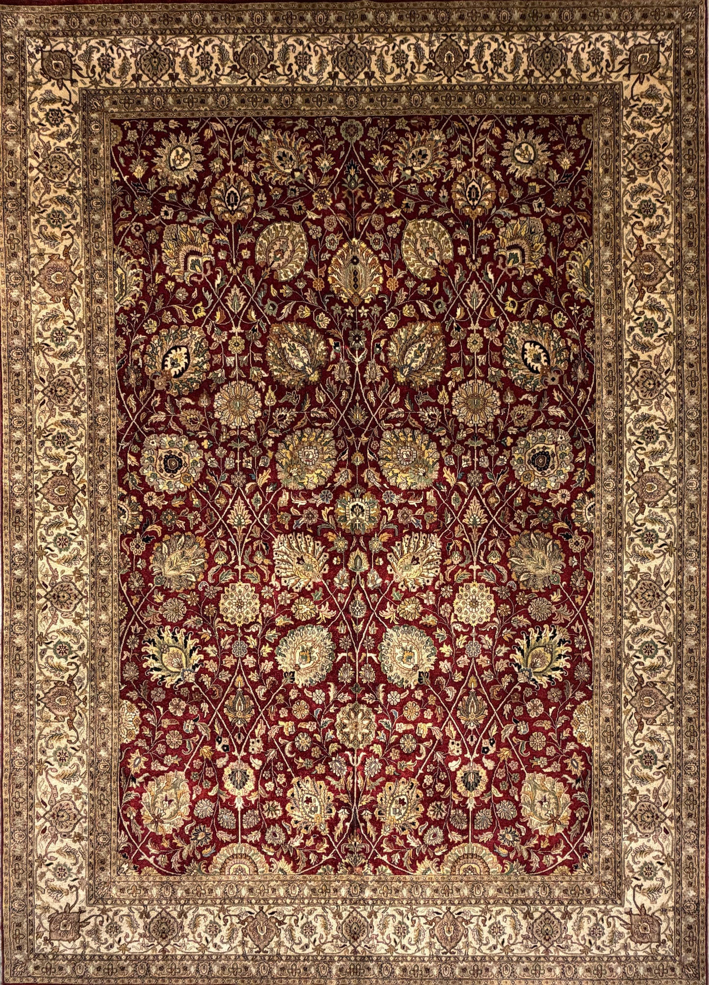 8’9”x12’3” Hand-Knotted Very Fine Wool Agra Area Rug 50 Raj