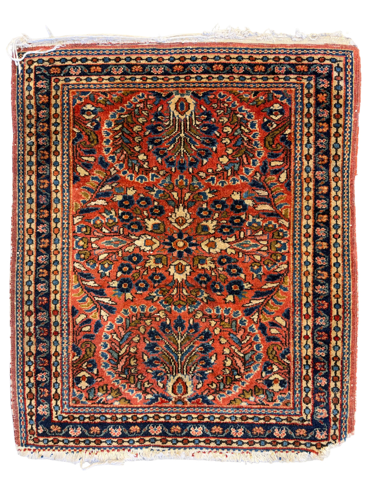Hand-Knotted Persian Sarouk Rug - 2’x2’4”