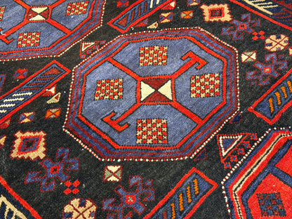 Antique Hand-Knotted Kazak Rug - 4'7"x6'5"